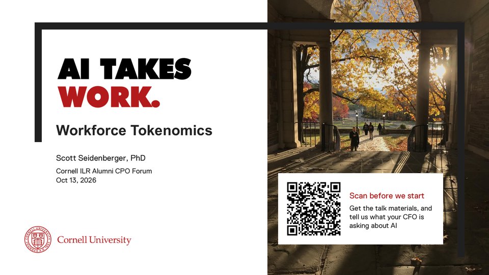 Cover slide: AI Takes Work, Workforce Tokenomics.